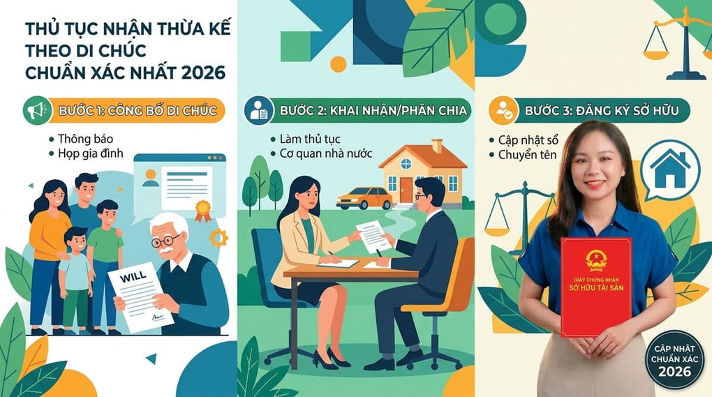 Thủ tục nhận thừa kế theo di chúc chuẩn xác nhất 2026
