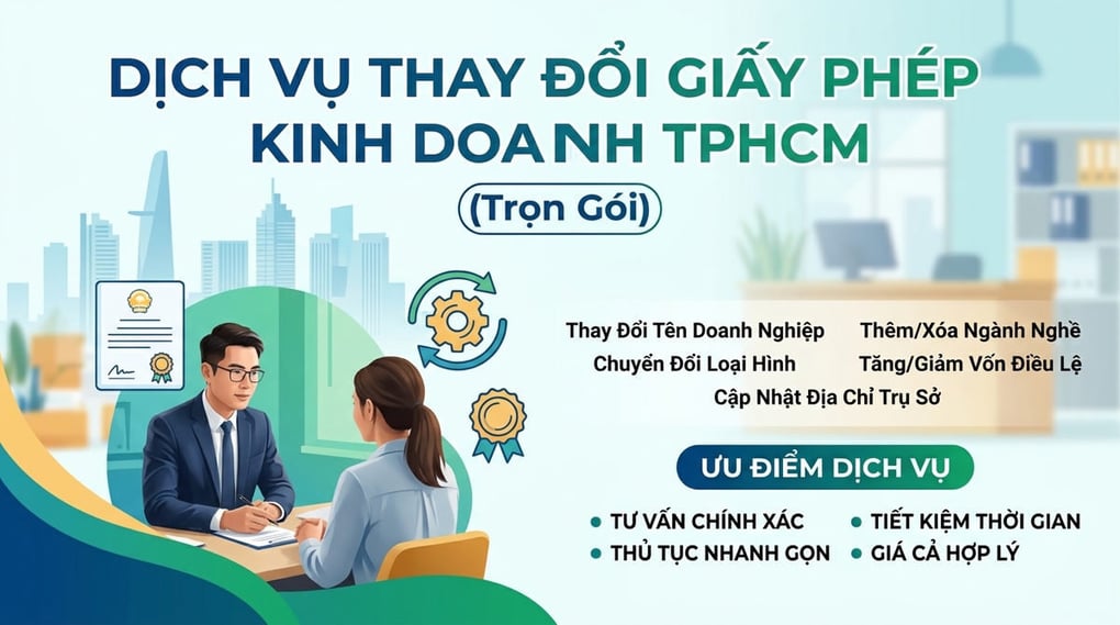 Dịch Vụ Thay Đổi Giấy Phép Kinh Doanh TPHCM (Trọn Gói)