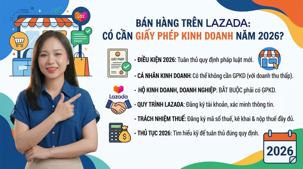 Bán hàng trên Lazada có cần giấy phép kinh doanh 2026?