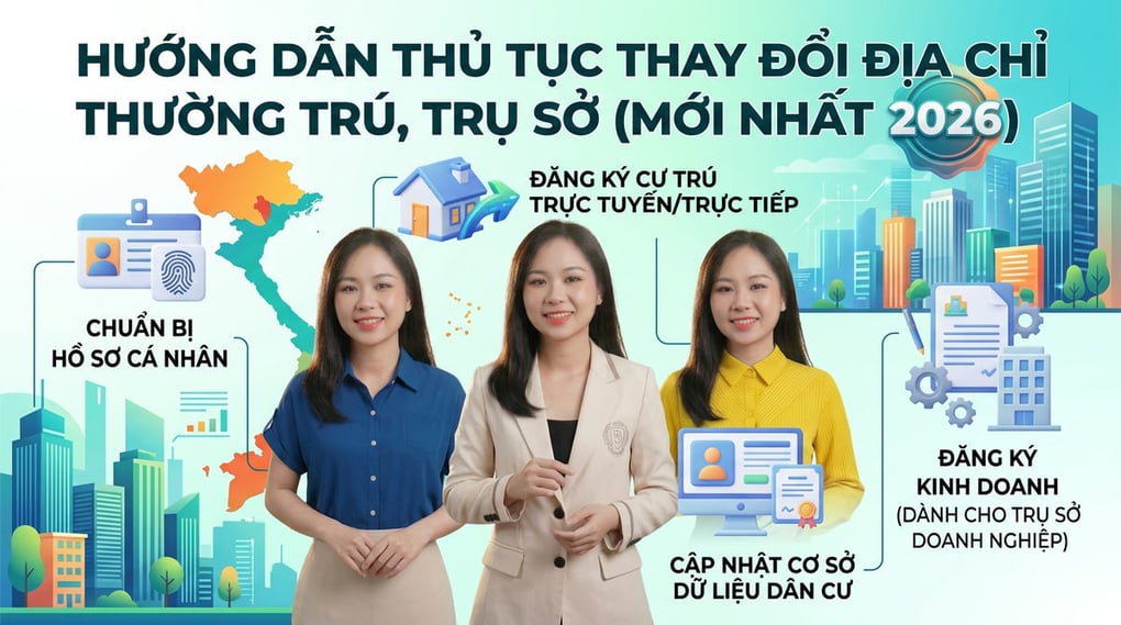 Thủ tục thay đổi địa chỉ thường trú, trụ sở mới nhất 2026