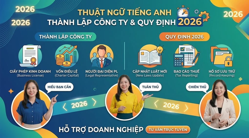 Thuật ngữ tiếng Anh thành lập công ty & Quy định 2026