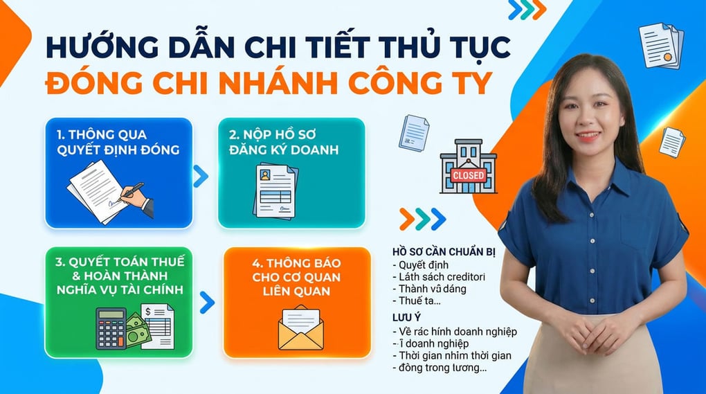 Hướng dẫn thủ tục đóng chi nhánh công ty chi tiết