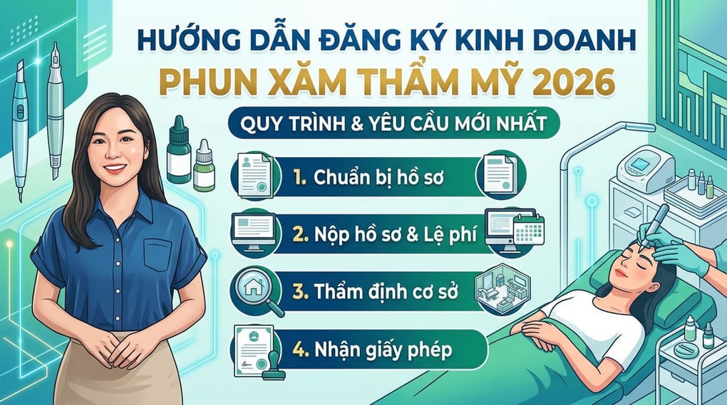 Hướng dẫn đăng ký kinh doanh phun xăm thẩm mỹ 2026