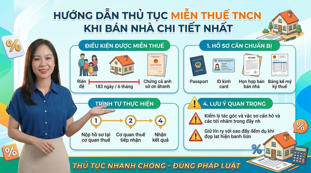 Hướng dẫn thủ tục miễn thuế TNCN khi bán nhà chi tiết nhất