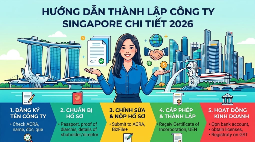 Hướng dẫn thành lập công ty Singapore chi tiết 2026