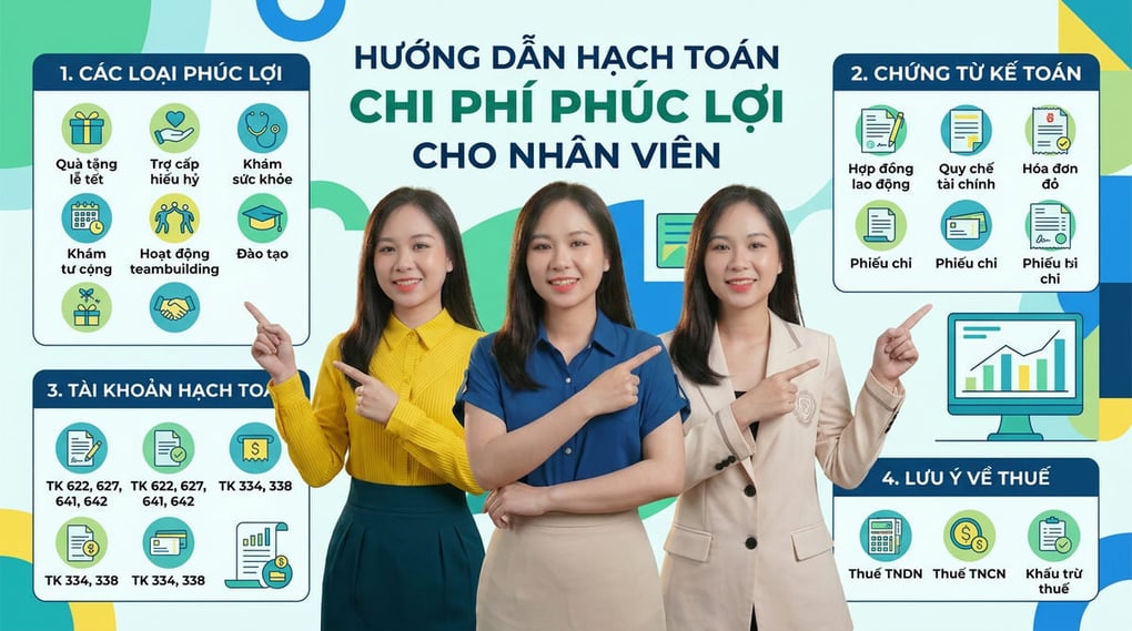 Hướng dẫn hạch toán chi phí phúc lợi cho nhân viên