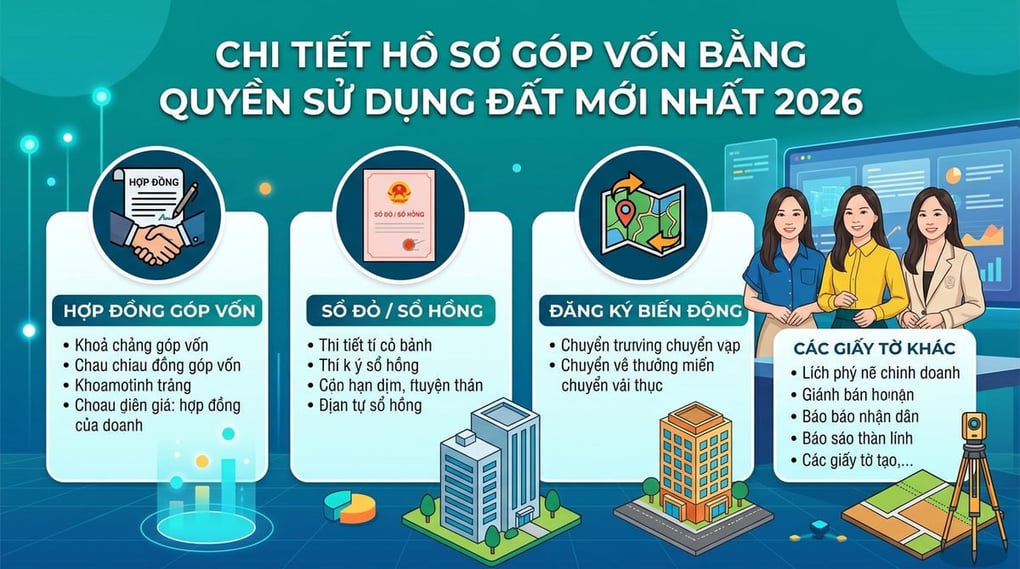 Chi tiết hồ sơ góp vốn bằng quyền sử dụng đất mới nhất 2026
