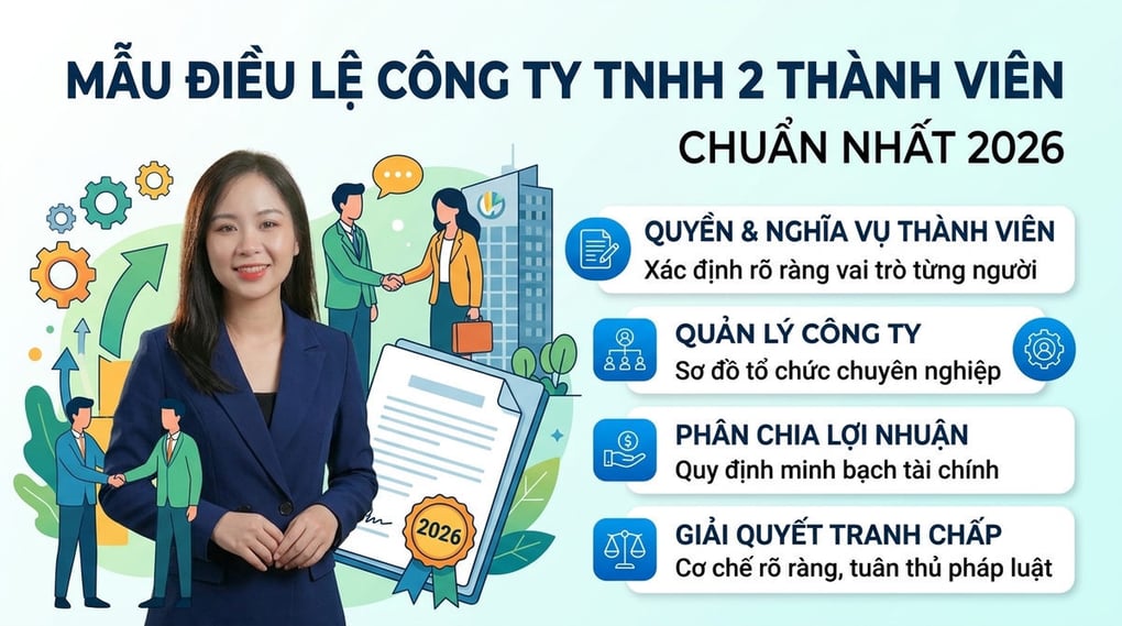 Mẫu điều lệ công ty tnhh 2 thành viên chuẩn nhất 2026