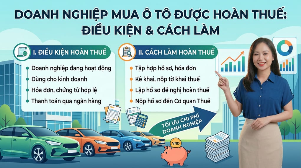 Doanh nghiệp mua ô tô được hoàn thuế: Điều kiện & Cách làm