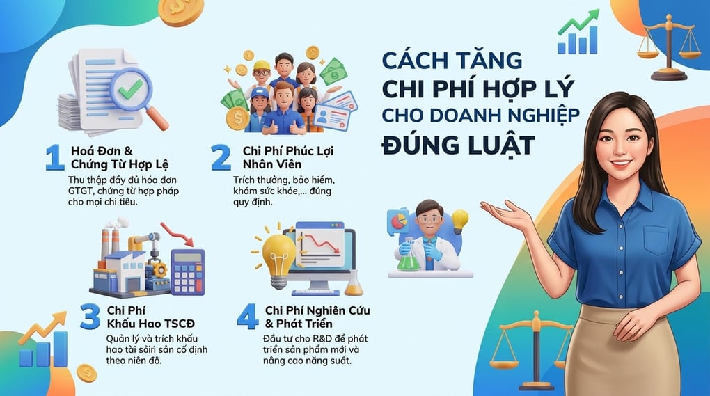 Cách tăng chi phí hợp lý cho doanh nghiệp đúng luật