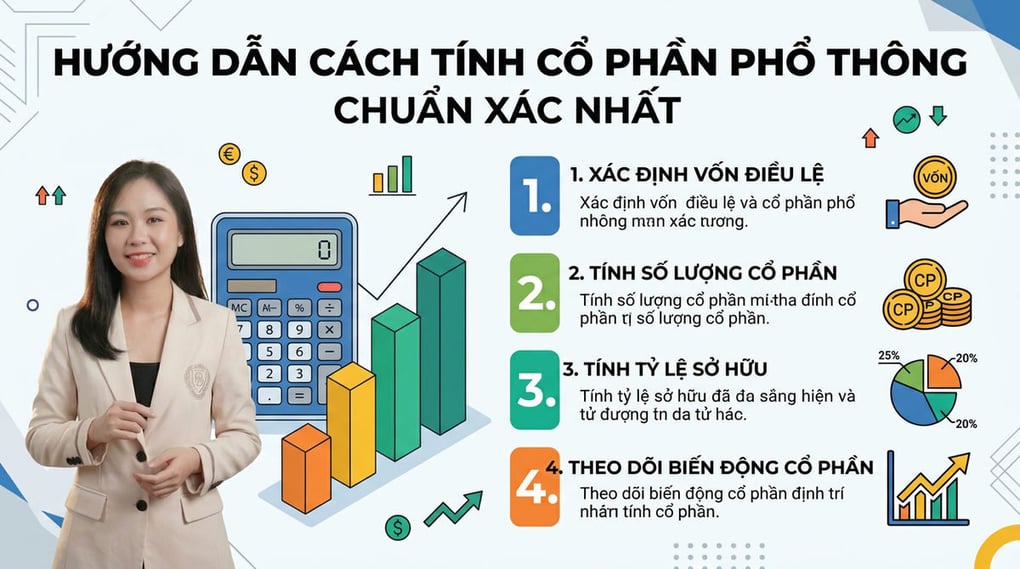 Hướng dẫn cách tính cổ phần phổ thông chuẩn xác nhất
