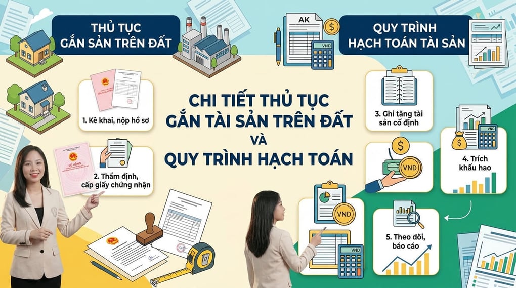 Chi tiết thủ tục gắn tài sản trên đất và hạch toán