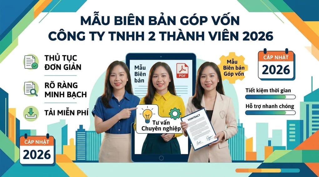Mẫu biên bản góp vốn công ty TNHH 2 thành viên 2026