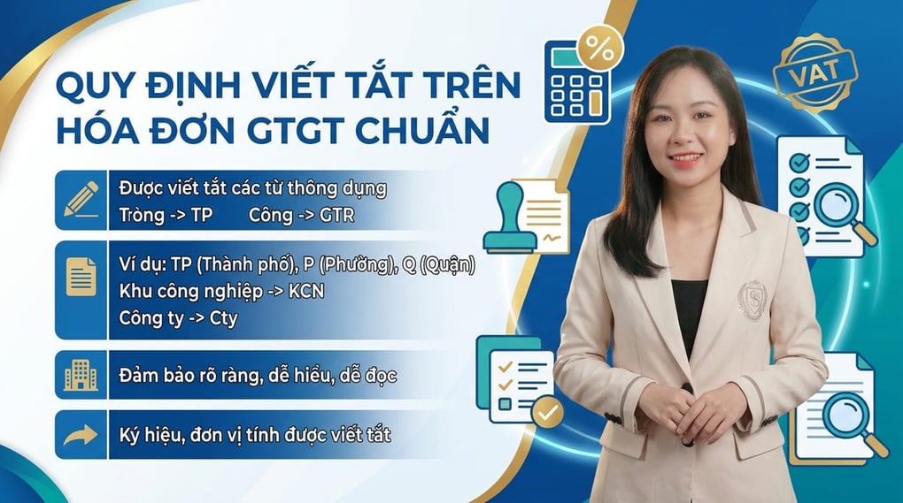 Quy định viết tắt trên hóa đơn giá trị gia tăng chuẩn