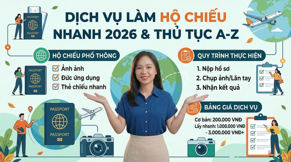 Bảng giá dịch vụ làm hộ chiếu nhanh 2026 & Thủ tục A-Z