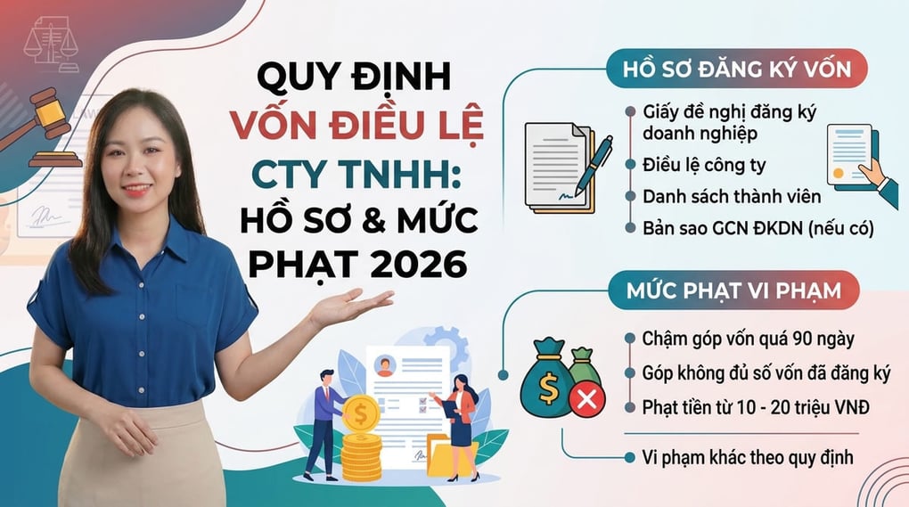 Quy Định Vốn Điều Lệ Cty TNHH: Hồ Sơ & Mức Phạt 2026
