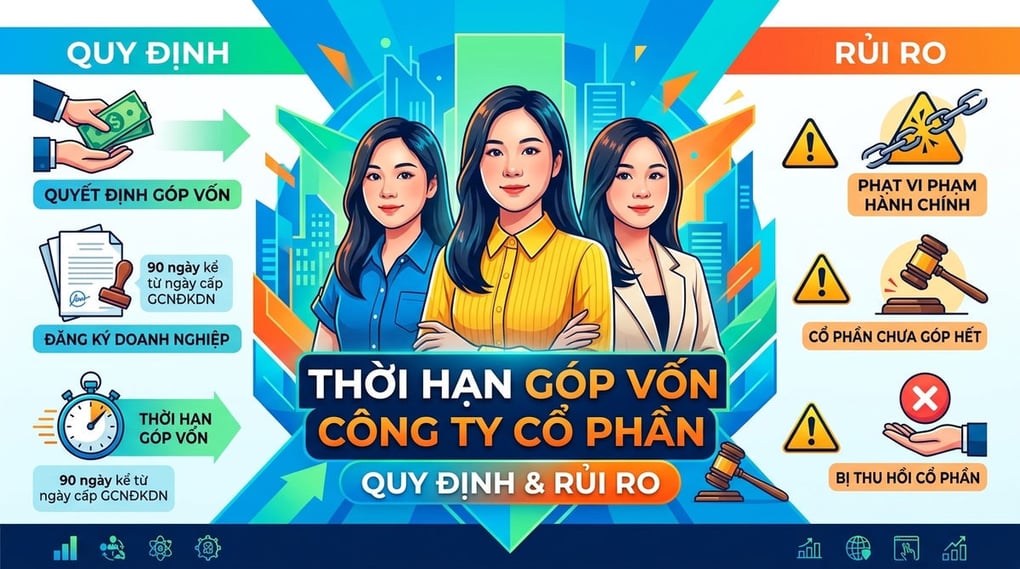 Thời hạn góp vốn công ty cổ phần: Quy định & Rủi ro