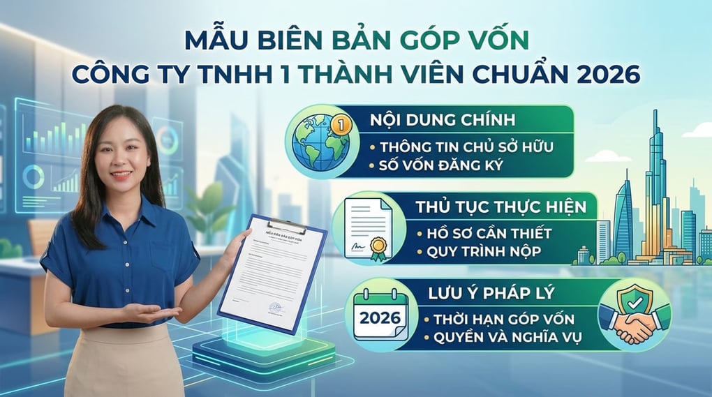 Mẫu biên bản góp vốn công ty TNHH 1 thành viên chuẩn 2026