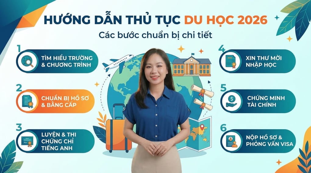 Hướng dẫn thủ tục du học 2026: Các bước chuẩn bị chi tiết