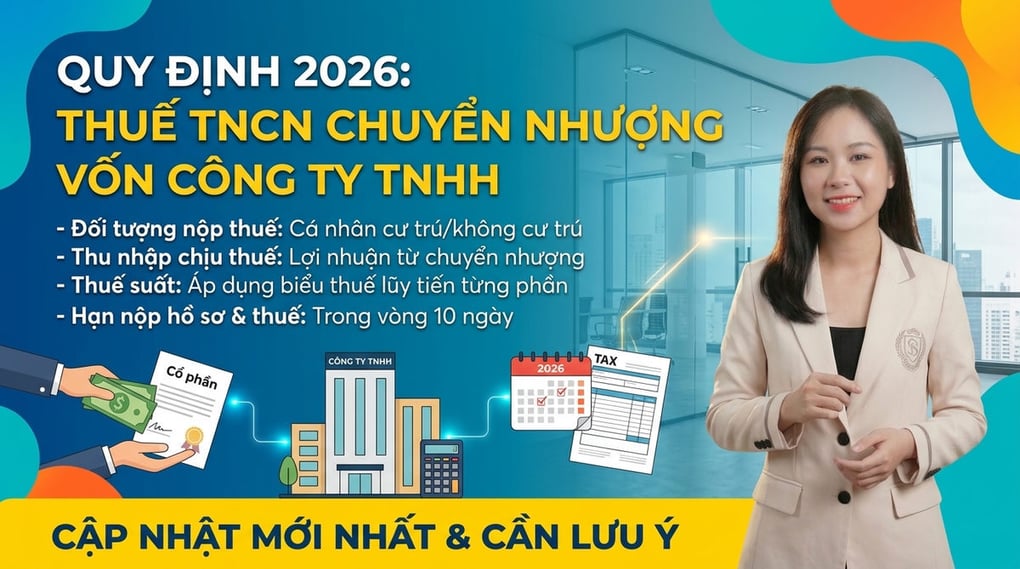 Thuế TNCN chuyển nhượng vốn công ty TNHH: Quy định 2026