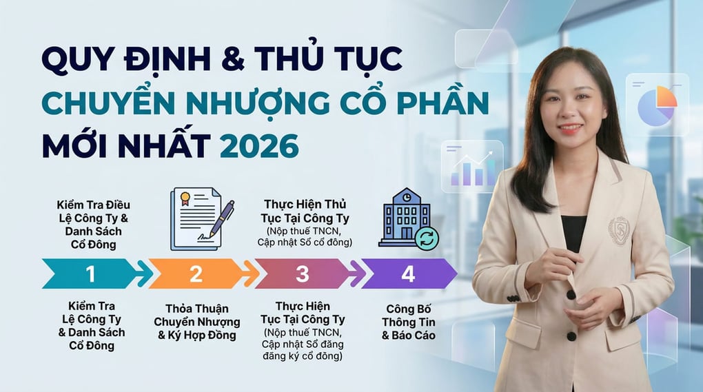 Quy định & thủ tục chuyển nhượng cổ phần mới nhất 2026
