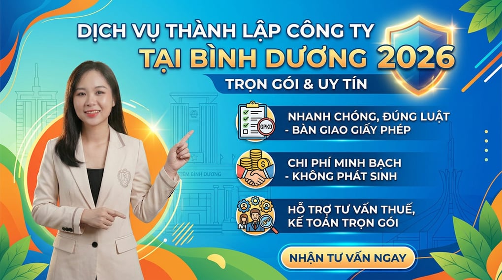 Dịch vụ thành lập công ty tại Bình Dương trọn gói 2026