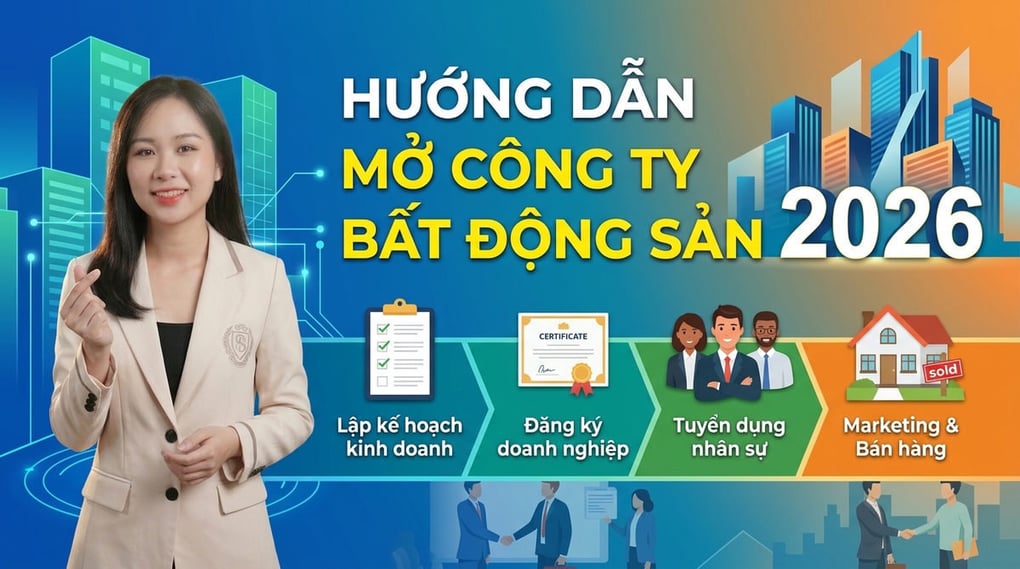 Hướng dẫn mở công ty bất động sản chi tiết nhất 2026