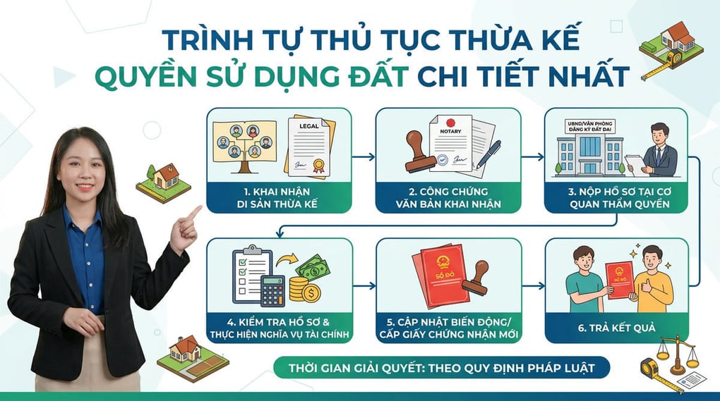 Trình tự thủ tục thừa kế quyền sử dụng đất chi tiết nhất