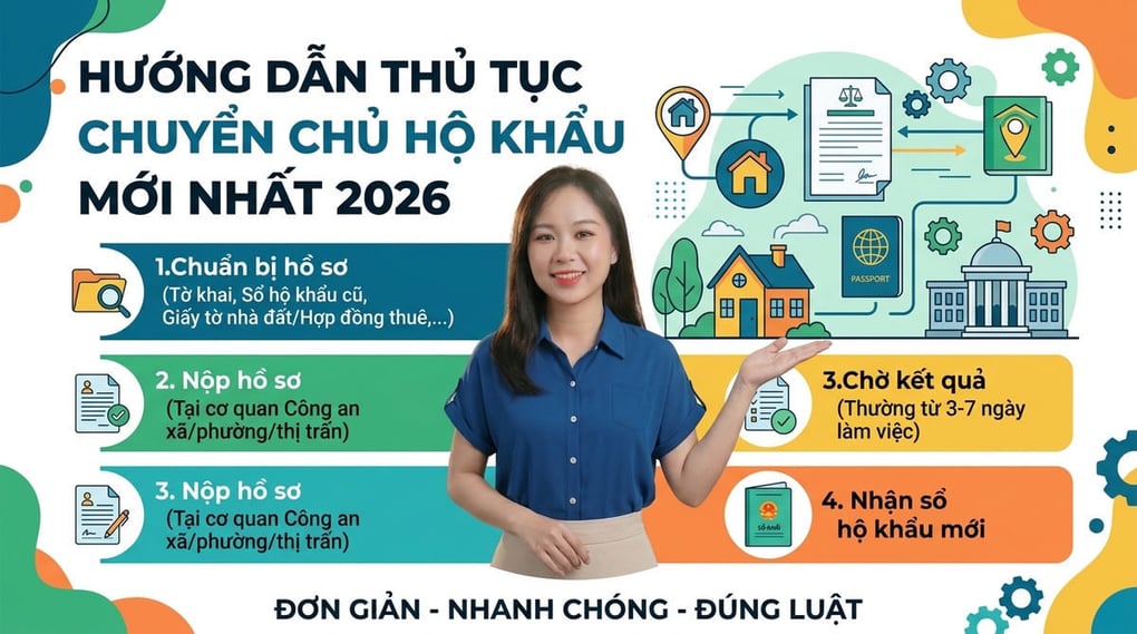 Hướng dẫn thủ tục chuyển chủ hộ khẩu mới nhất 2026
