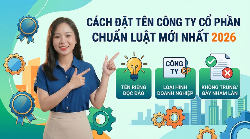 Cách đặt tên công ty cổ phần chuẩn luật mới nhất 2026