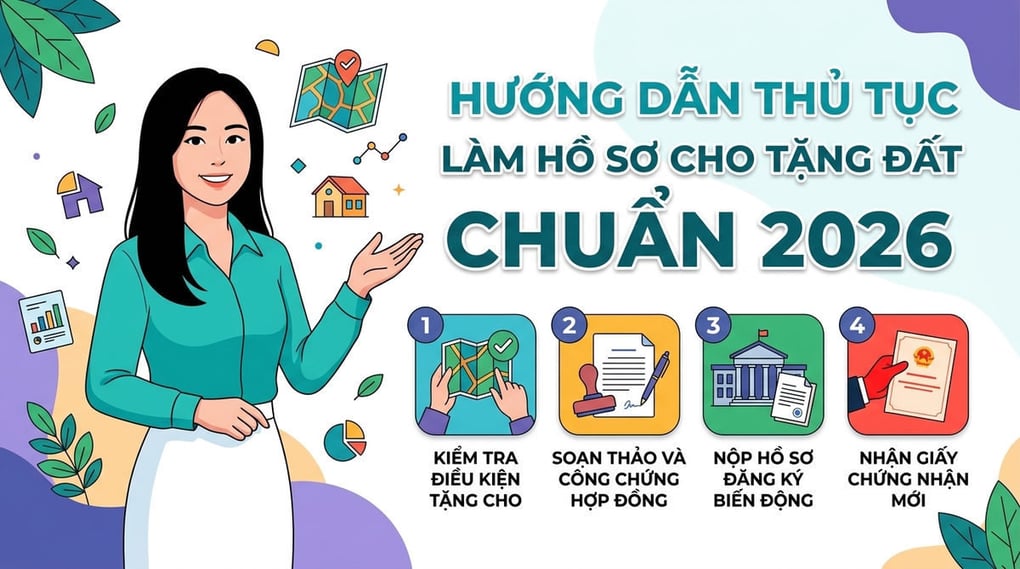 Hướng dẫn thủ tục làm hồ sơ cho tặng đất chuẩn 2026