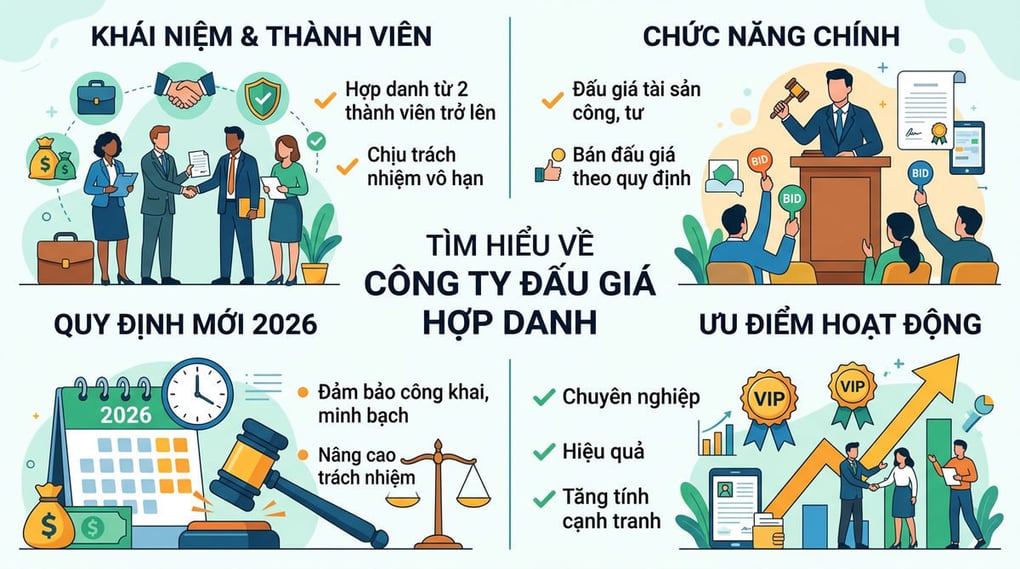 Công ty đấu giá hợp danh là gì? Cập nhật quy định 2026