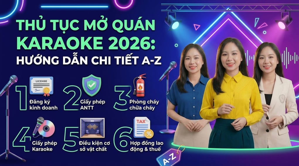 Thủ tục mở quán karaoke 2026: Hướng dẫn chi tiết A-Z