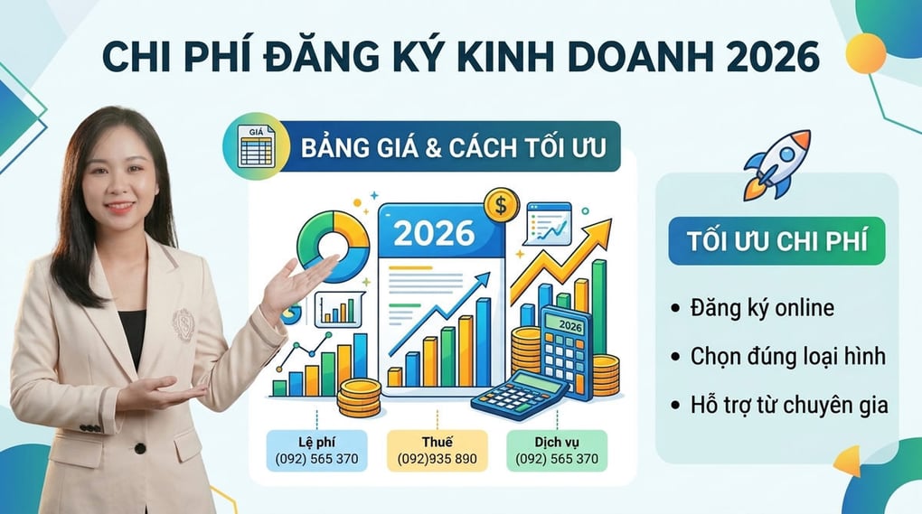 Chi phí đăng ký kinh doanh 2026: Bảng giá & Cách tối ưu