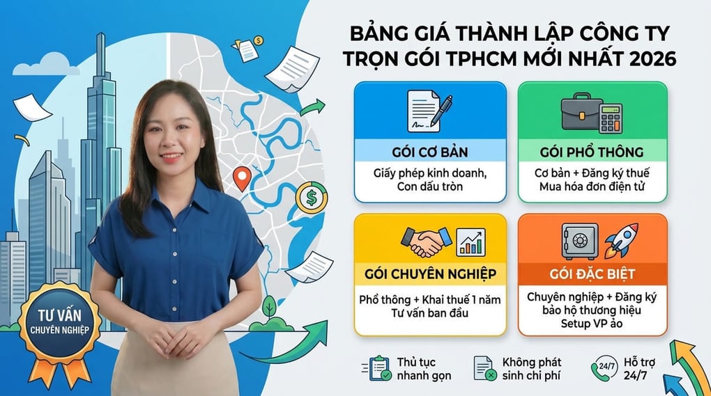 Bảng Giá Thành Lập Công Ty Trọn Gói TPHCM Mới Nhất 2026