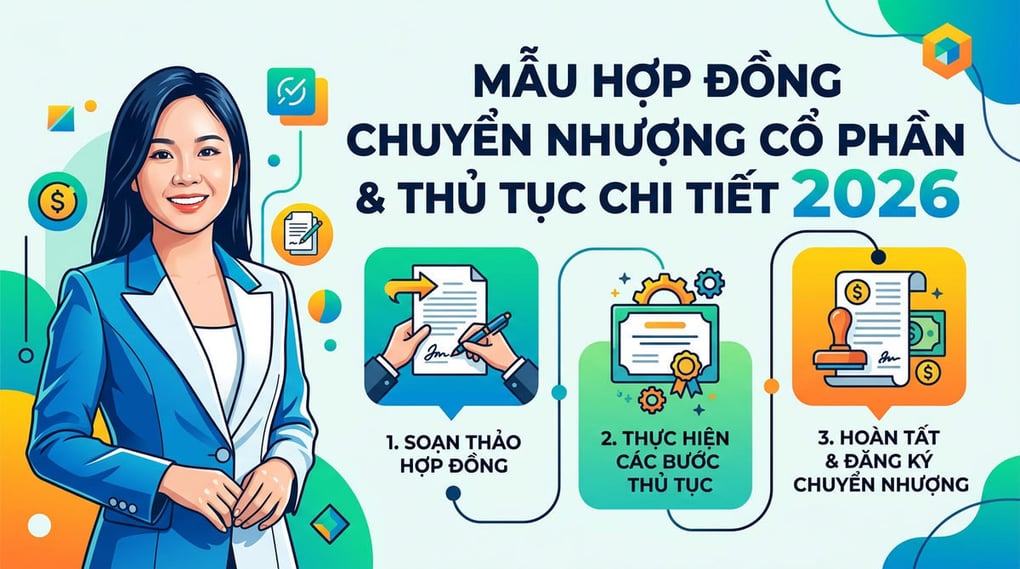 Mẫu hợp đồng chuyển nhượng cổ phần & Thủ tục chi tiết 2026