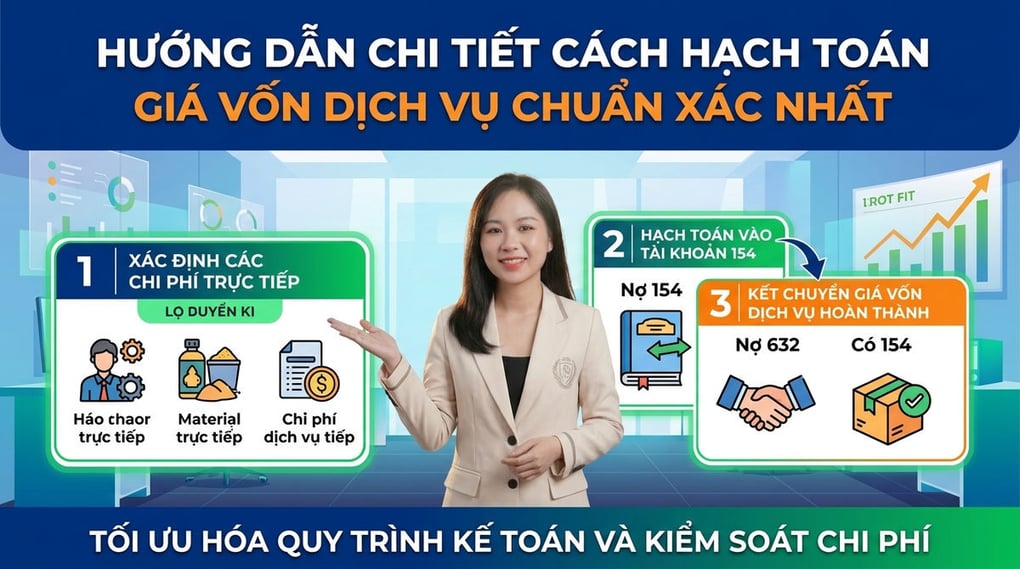 Cách hạch toán giá vốn dịch vụ chi tiết và chuẩn xác nhất