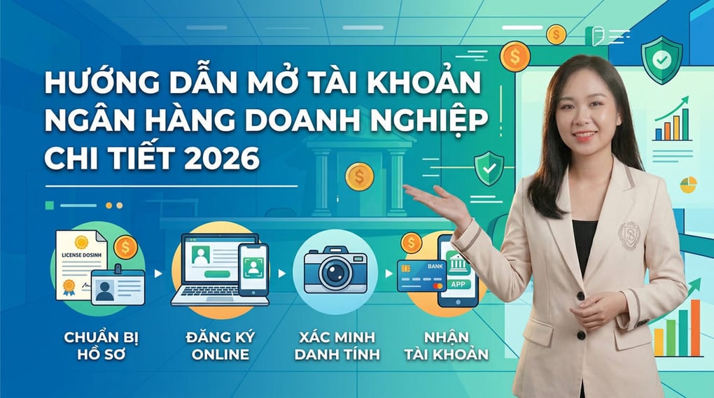 Hướng dẫn mở tài khoản ngân hàng doanh nghiệp chi tiết 2026