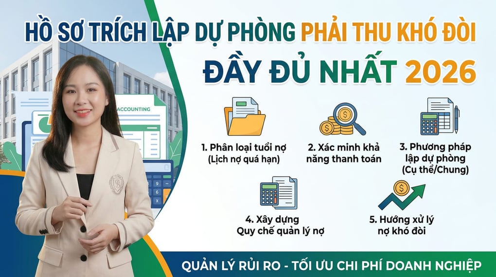 Hồ sơ trích lập dự phòng phải thu khó đòi đầy đủ nhất 2026
