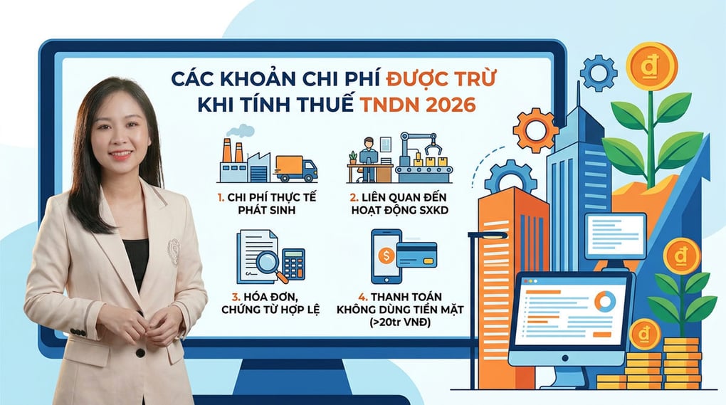 Các khoản chi phí được trừ khi tính thuế TNDN 2026