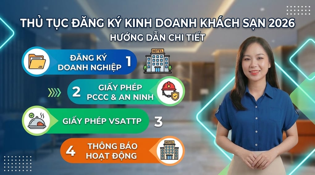 Thủ tục đăng ký kinh doanh khách sạn chi tiết năm 2026